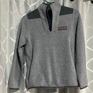 Vineyard Vines Heather Gray Pullover with Dark Gray Accents